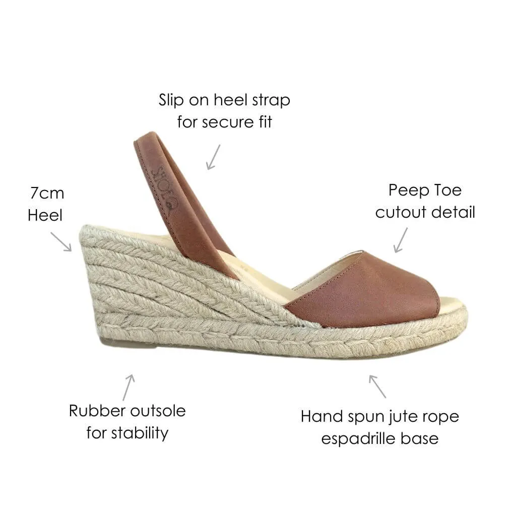Classic Espadrille Wedge in Chocolate