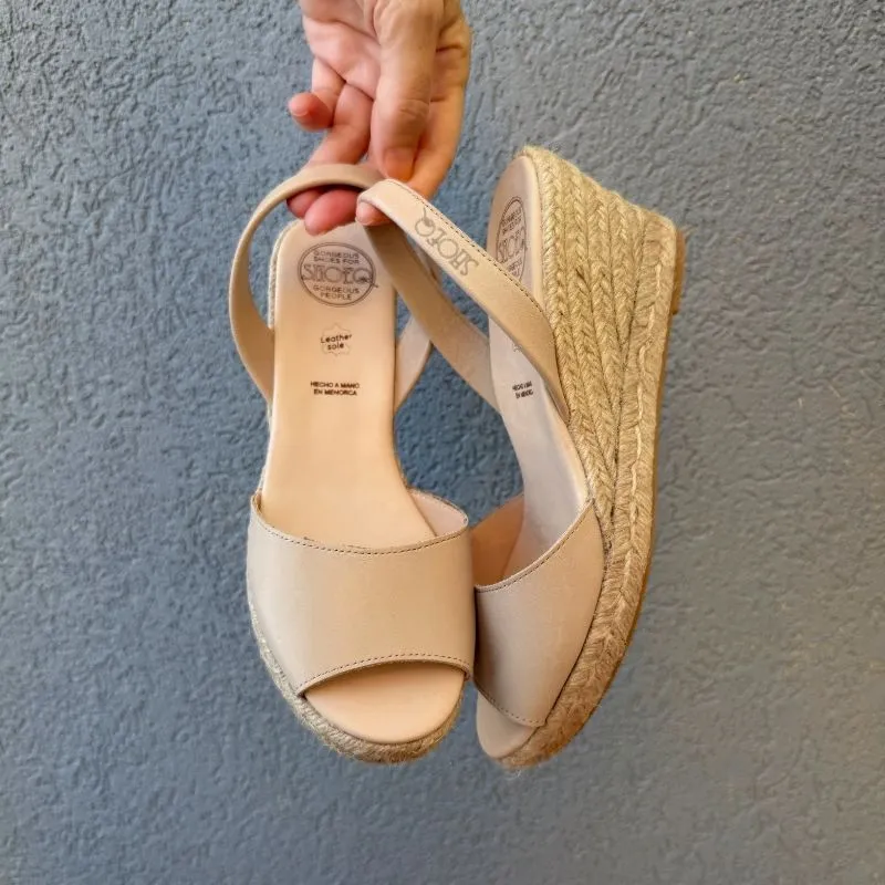 Classic Espadrille Wedge in Latte