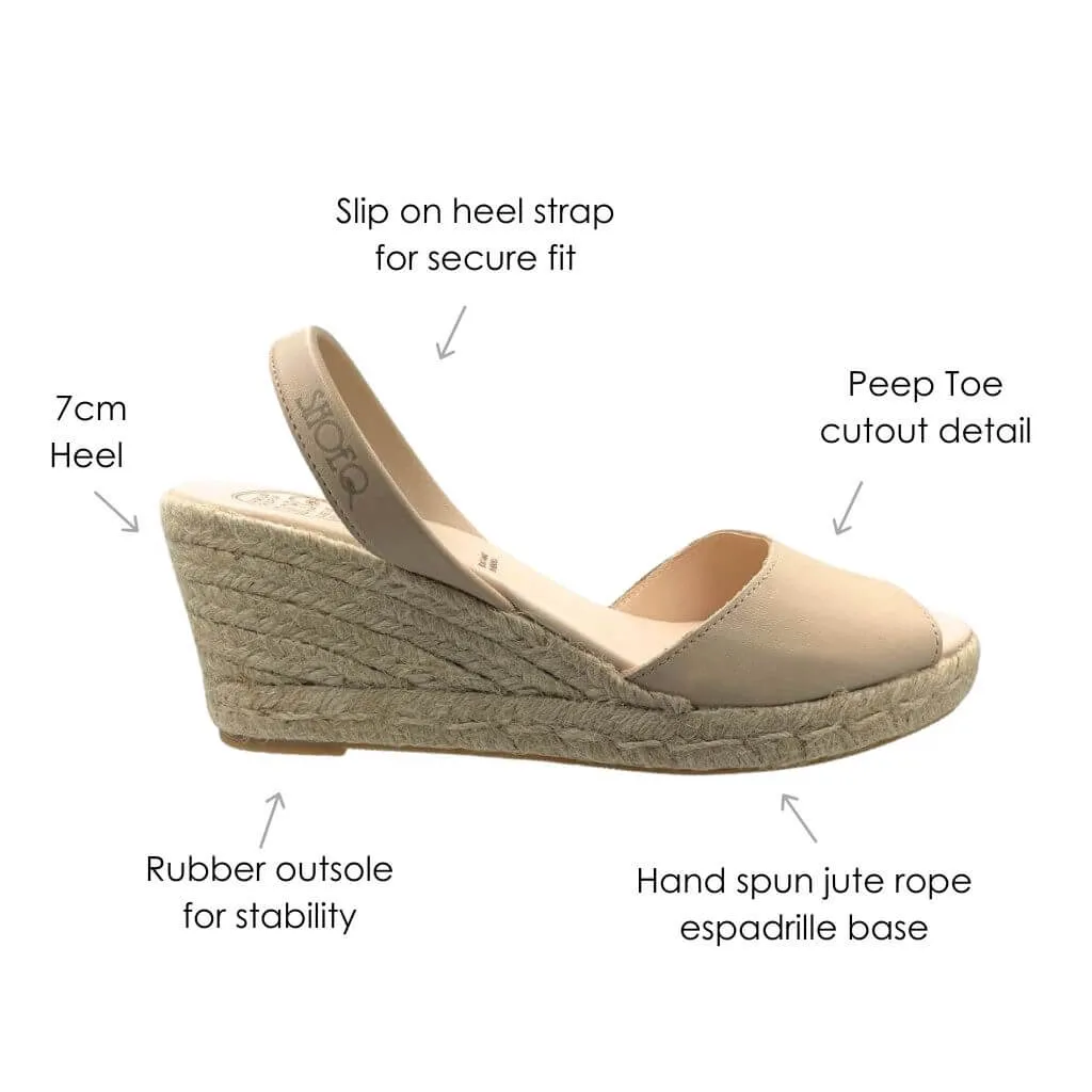 Classic Espadrille Wedge in Latte