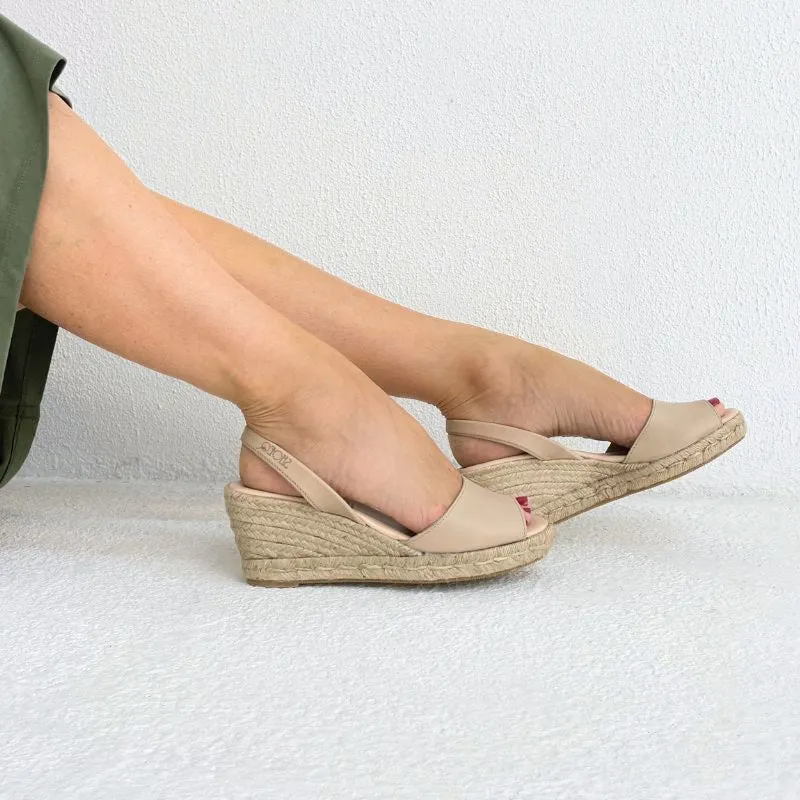 Classic Espadrille Wedge in Latte