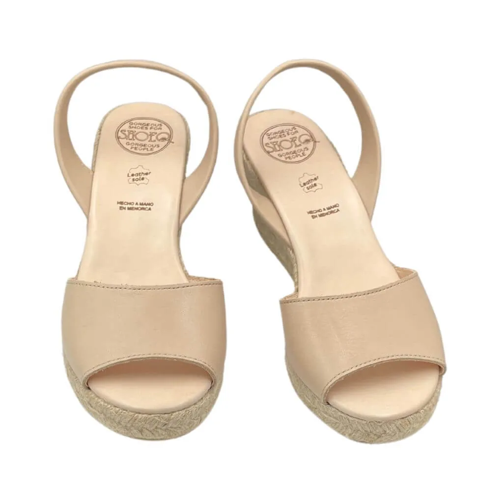 Classic Espadrille Wedge in Latte