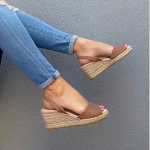 Classic Espadrille Wedge in Mocha