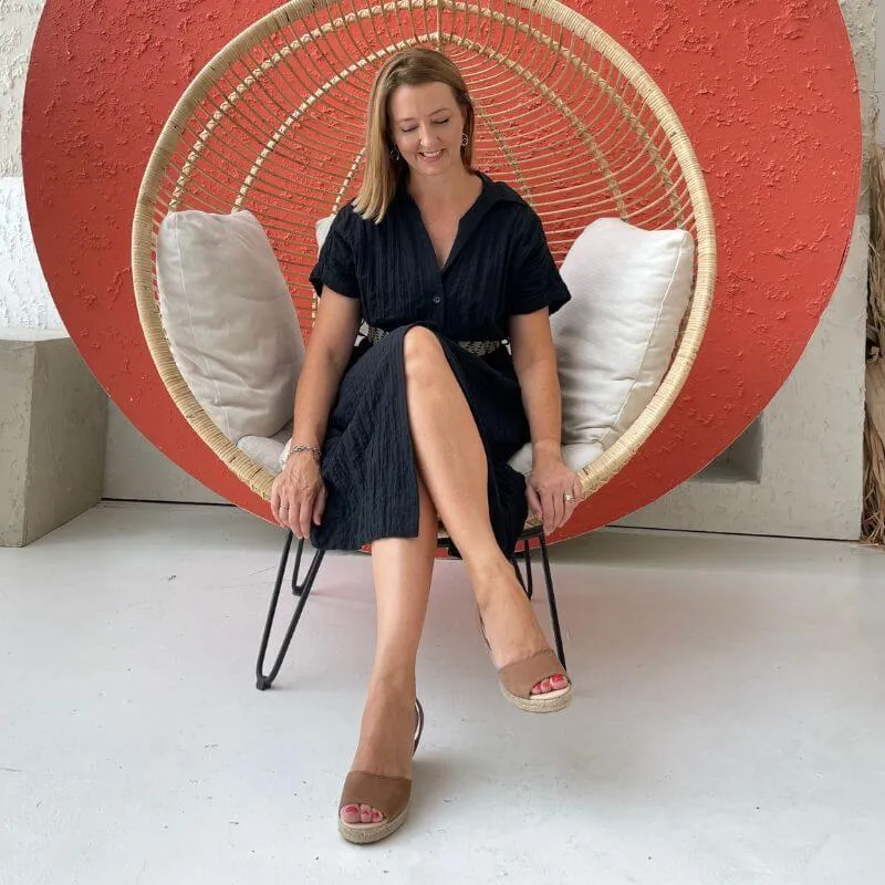 Classic Espadrille Wedge in Mocha