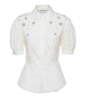 Cotton Embellished Top in White