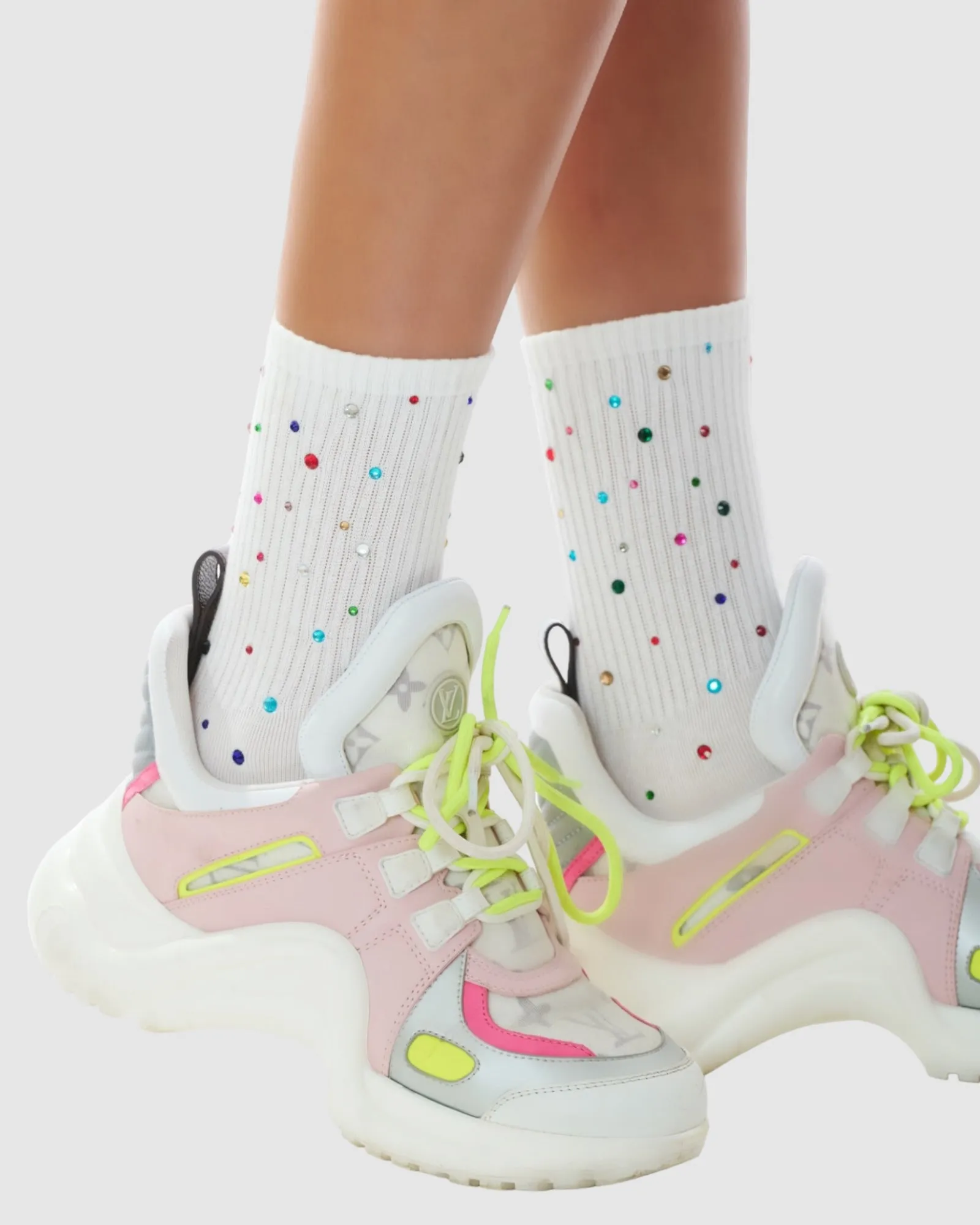 Crystal Cotton Socks - White