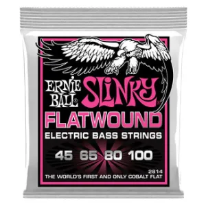 Ernie Ball 2814 Bass Guitar Strings Flatwound Super Slinky 45-100