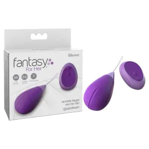 Fantasy For Her Remote Kegel Excite-Her - Purple USB Rechargeable Vibrating Kegel Trainer with Wireless Remote