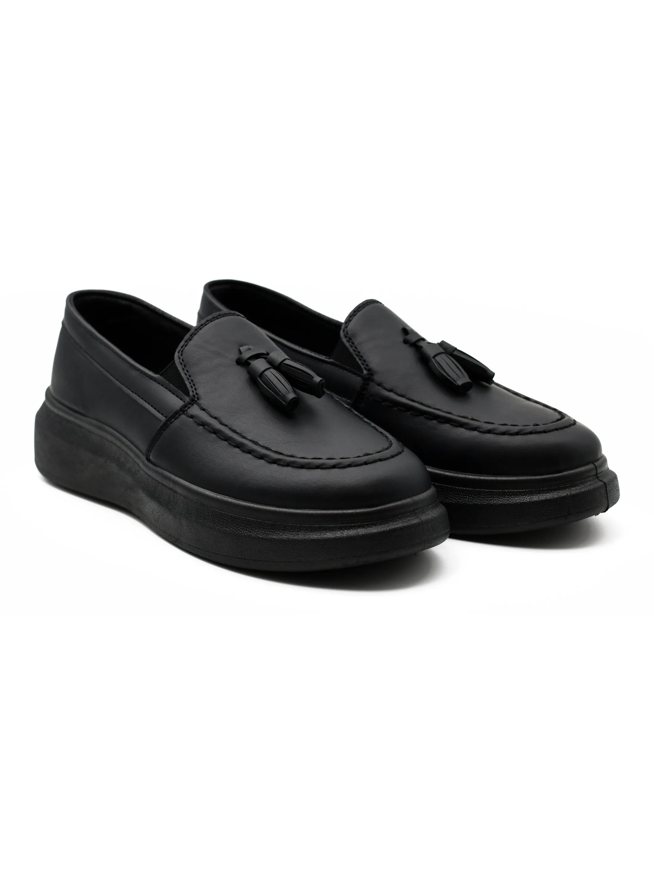FAUX LEATHER TASSEL SNEAKERS