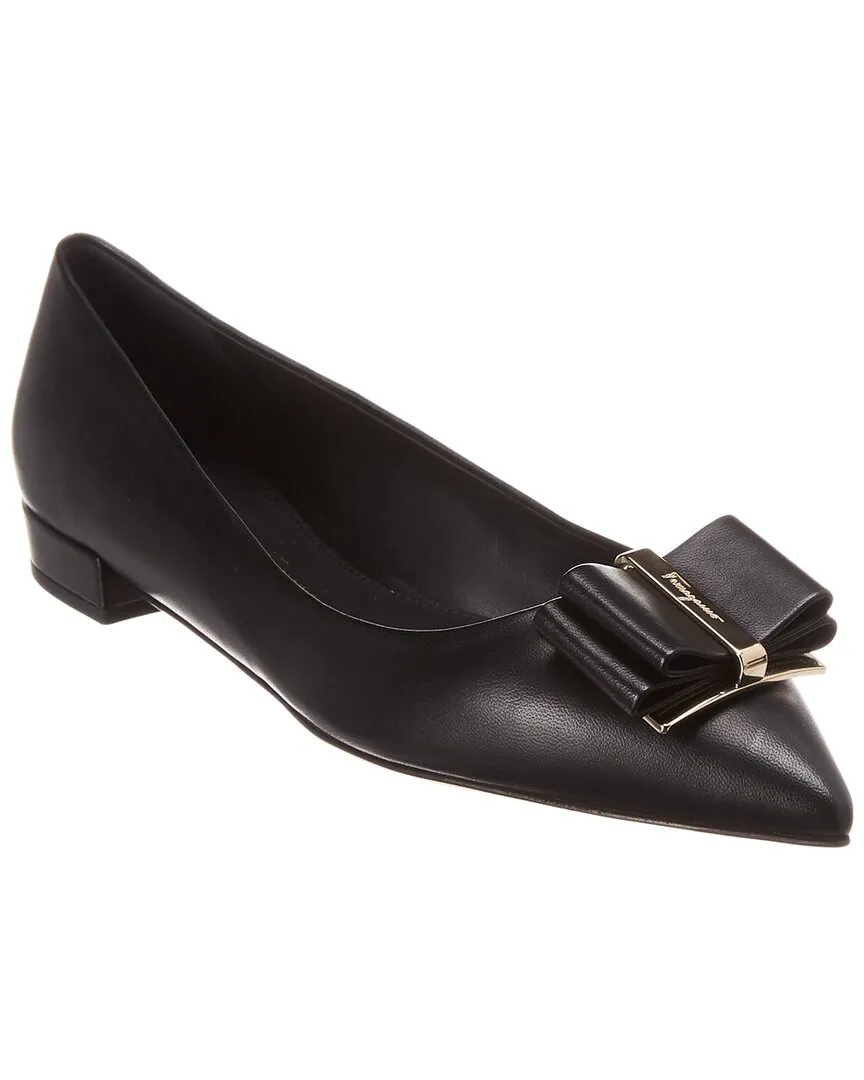 Ferragamo Zeri Leather Ballet Flat