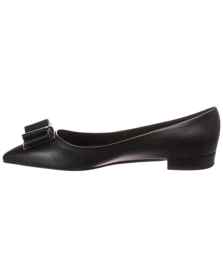 Ferragamo Zeri Leather Ballet Flat