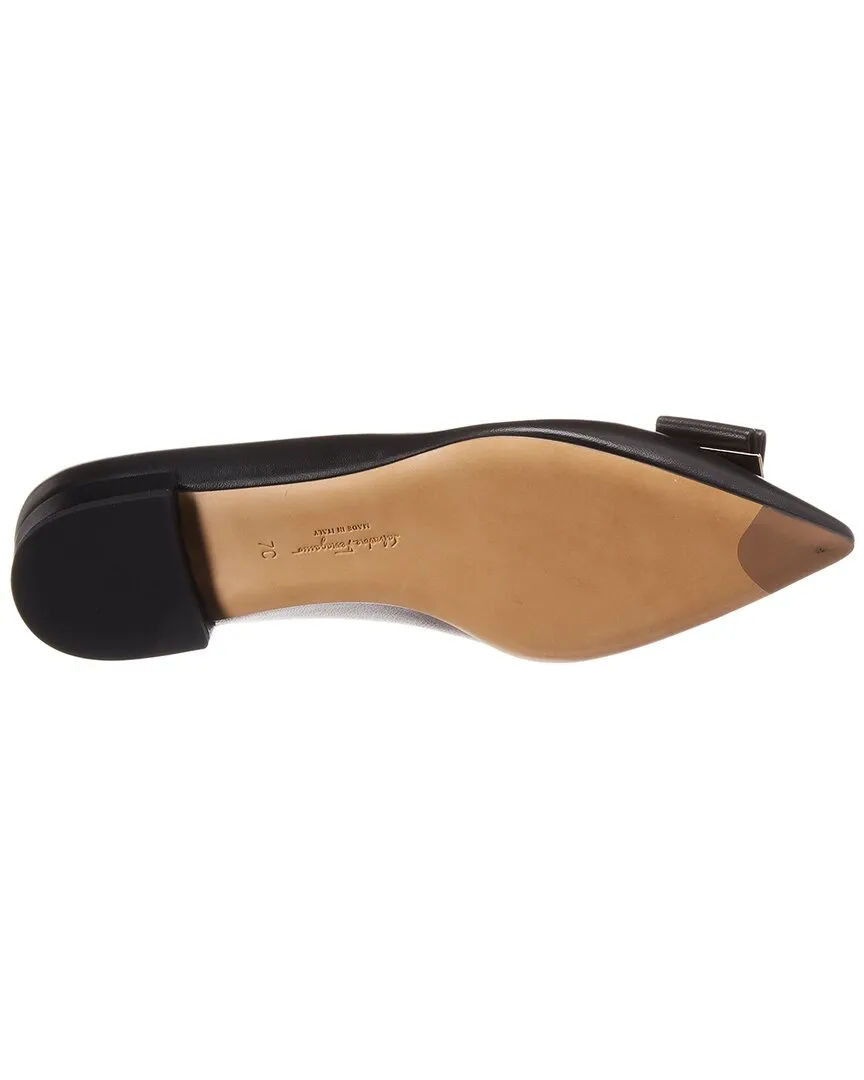 Ferragamo Zeri Leather Ballet Flat