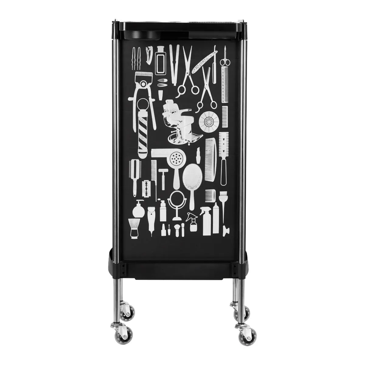 GABBIANO HAIRDRESSER TROLLEY X11-9 BLACK GRAPHICS