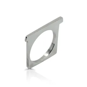 Geometric Silver Square Ring