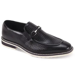 Giovanni Ferari Leather Horse-Bit Buckle Loafer