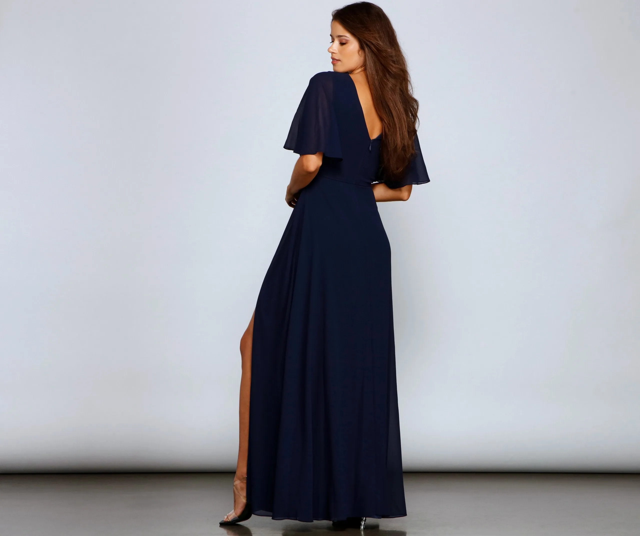 Greta Formal High Slit Chiffon Dress