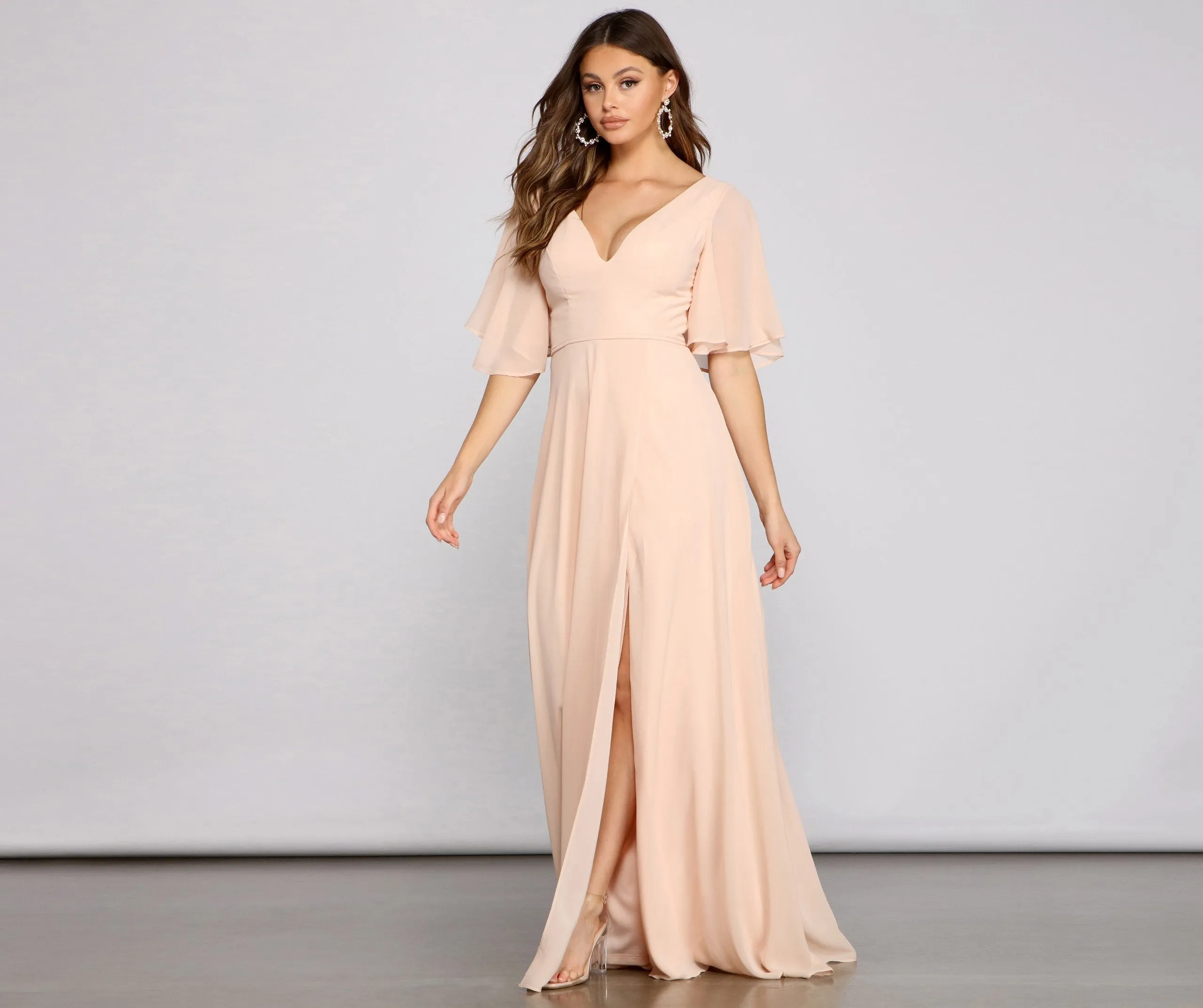 Greta Formal High Slit Chiffon Dress