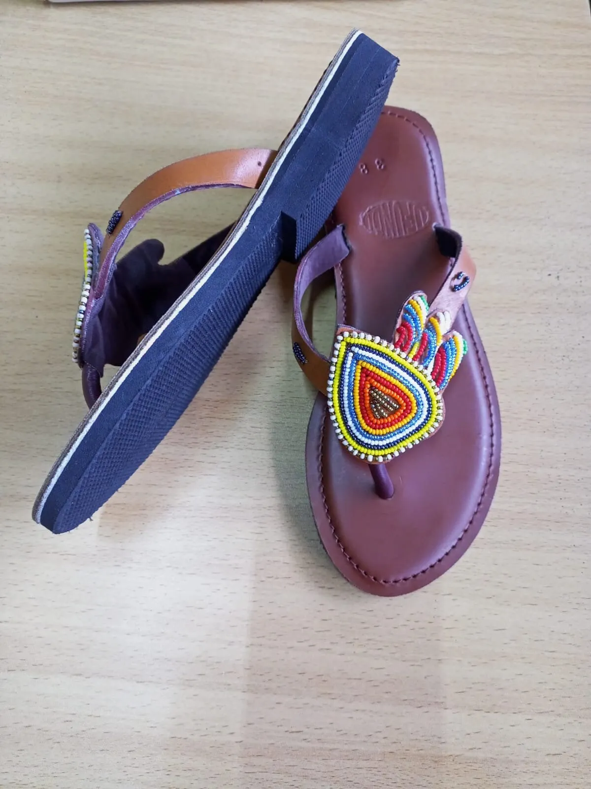 Handmade African Beaded Sandals/Authentic Maasai-Style Leather Flip-Flops Women/Boho Beach Sandals/Comfortable Summer Sandal African Gifts
