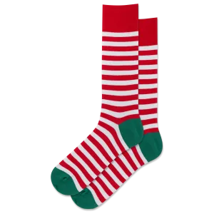 HOTSOX Men's Christmas Stripe Crew Sock