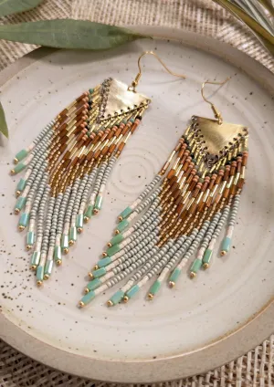 Hui On-wah Mint Beaded Earrings