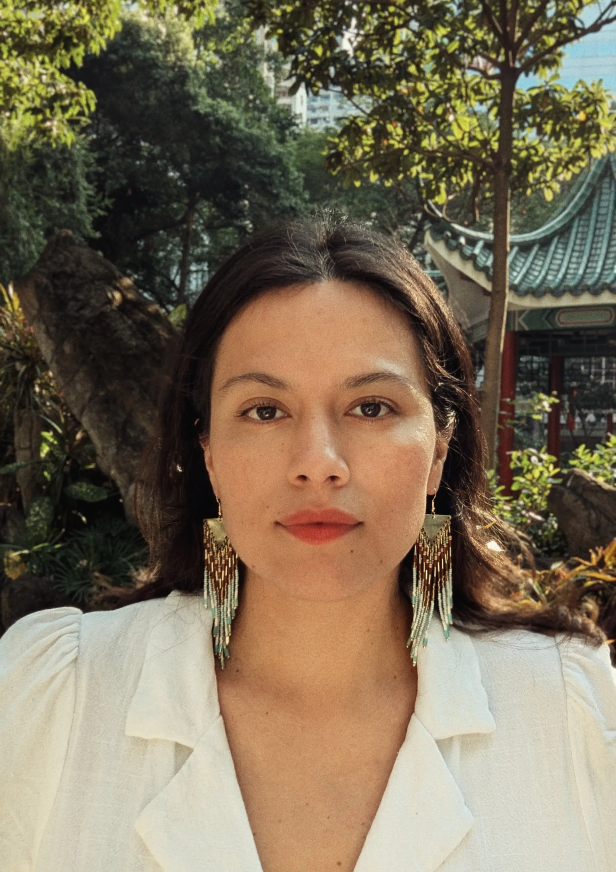 Hui On-wah Mint Beaded Earrings