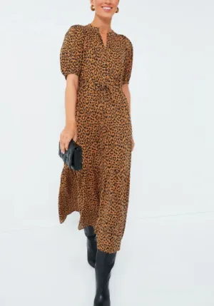 INDIA COLLECTION BY EMERSON FRY Vintage Leopard Organic Lucy Dress