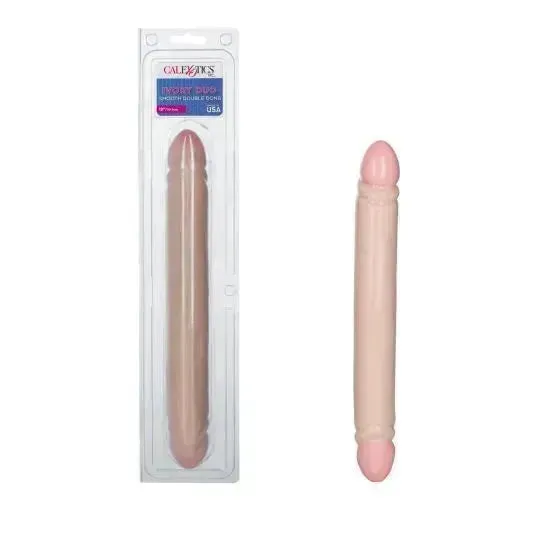 Ivory Duo Smooth Double Dong 12"