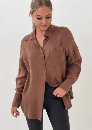 Kiara Cupro Shirt Mocha