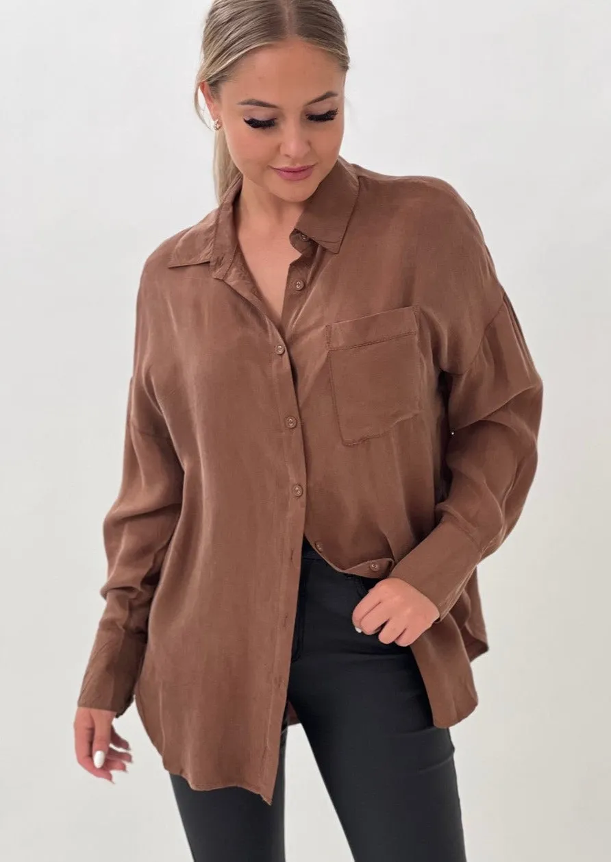 Kiara Cupro Shirt Mocha
