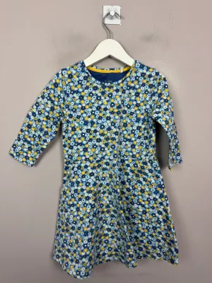 Kite lemon blue ditsy dress 5y