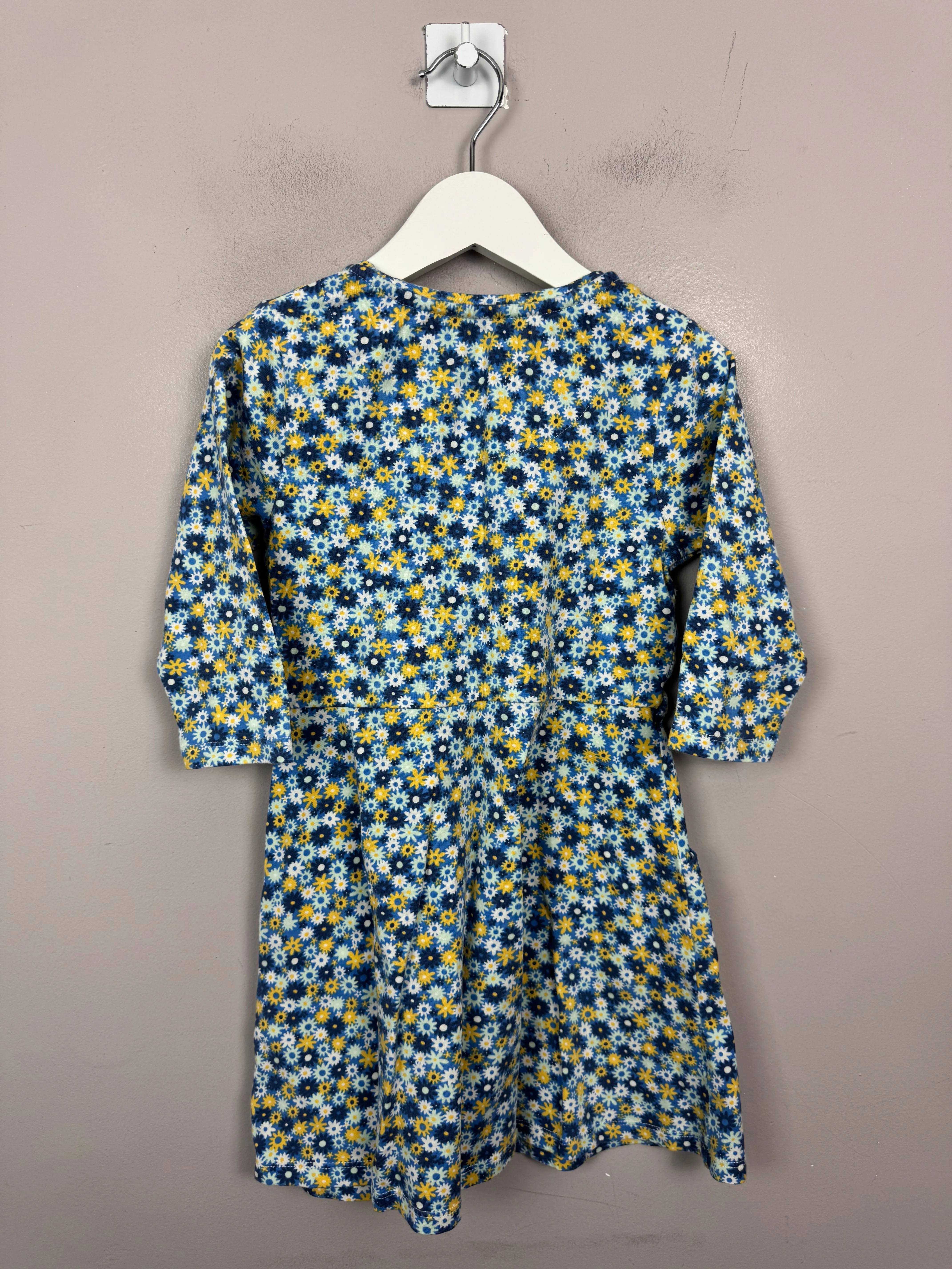 Kite lemon blue ditsy dress 5y