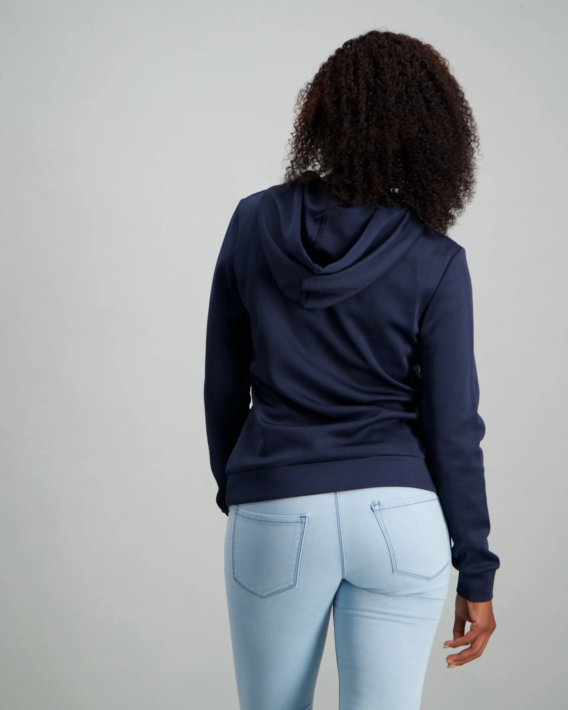Ladies Hooded Fleece Top - Navy