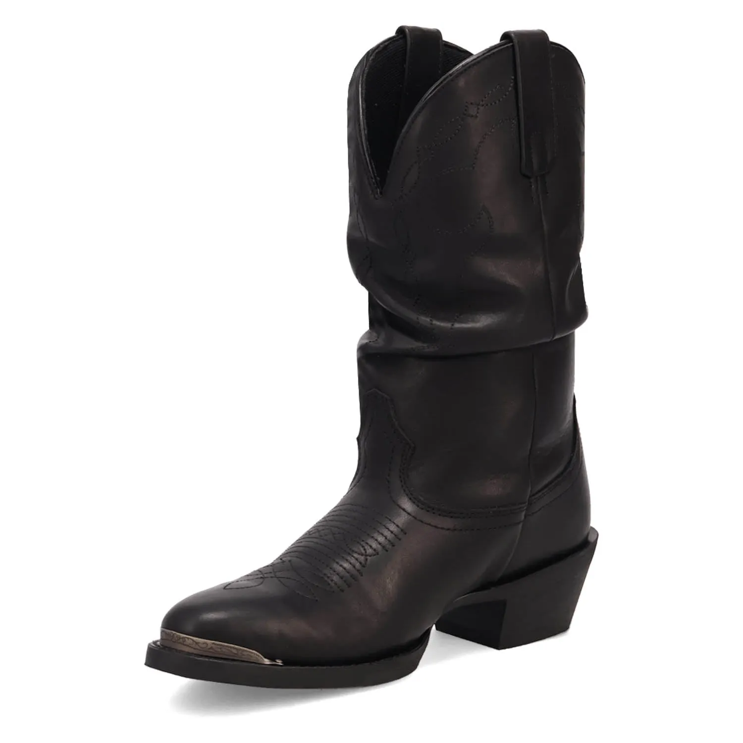 Laredo Womens Lazy River Black Leather Cowboy Boots 7.5 M