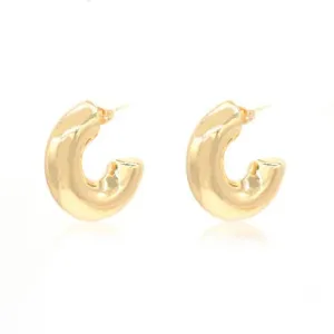 Large Thick Smooth Hoop Earrings