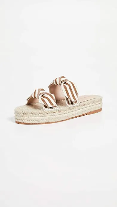 Loeffler Randall Daisy Open-Toe Espadrille Sandals Amber/Natural