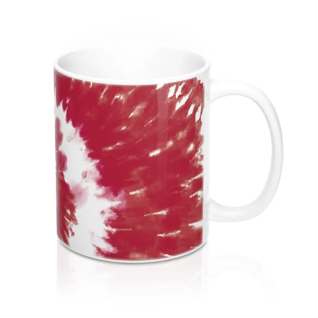 Maroon & White Tie Dye Coffee Mug