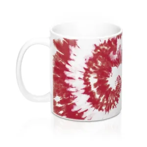 Maroon & White Tie Dye Coffee Mug