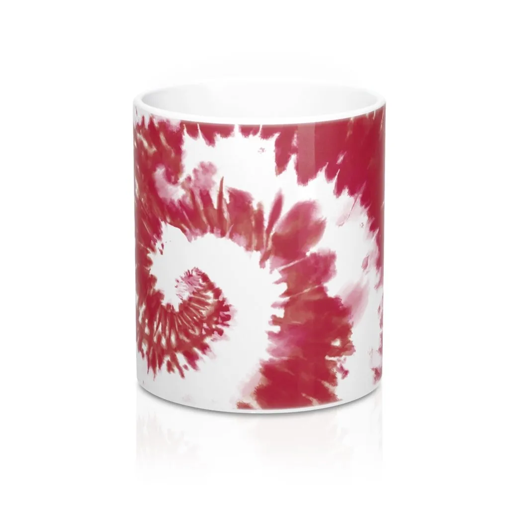 Maroon & White Tie Dye Coffee Mug
