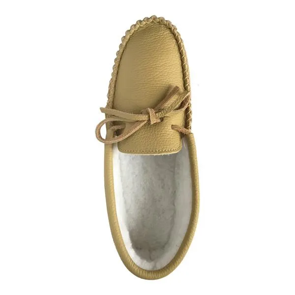 Men's Lined Leather Moccasin Slippers