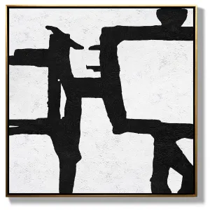 Minimal Black and White Painting MN130A