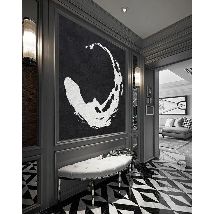 Minimal Black and White Painting MN50A
