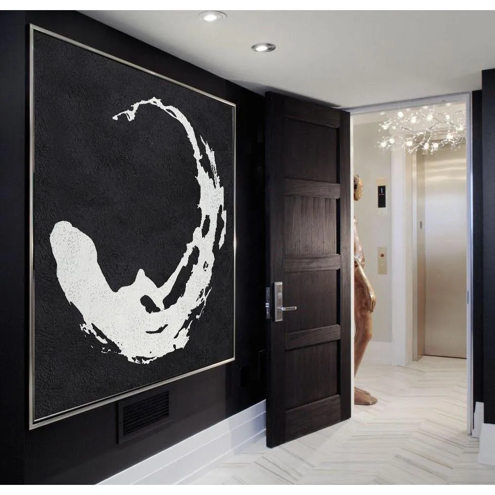 Minimal Black and White Painting MN50A