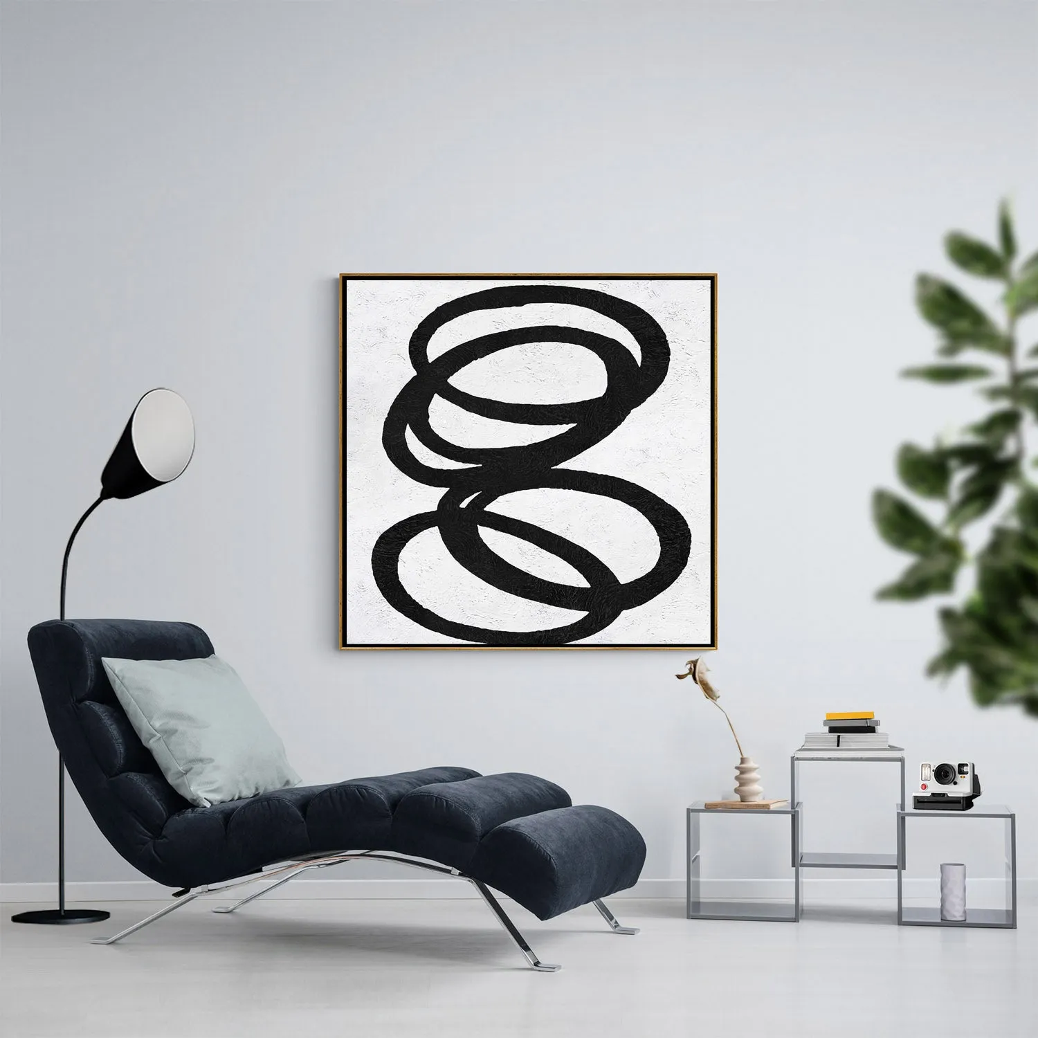 Minimal Black and White Painting MN68A