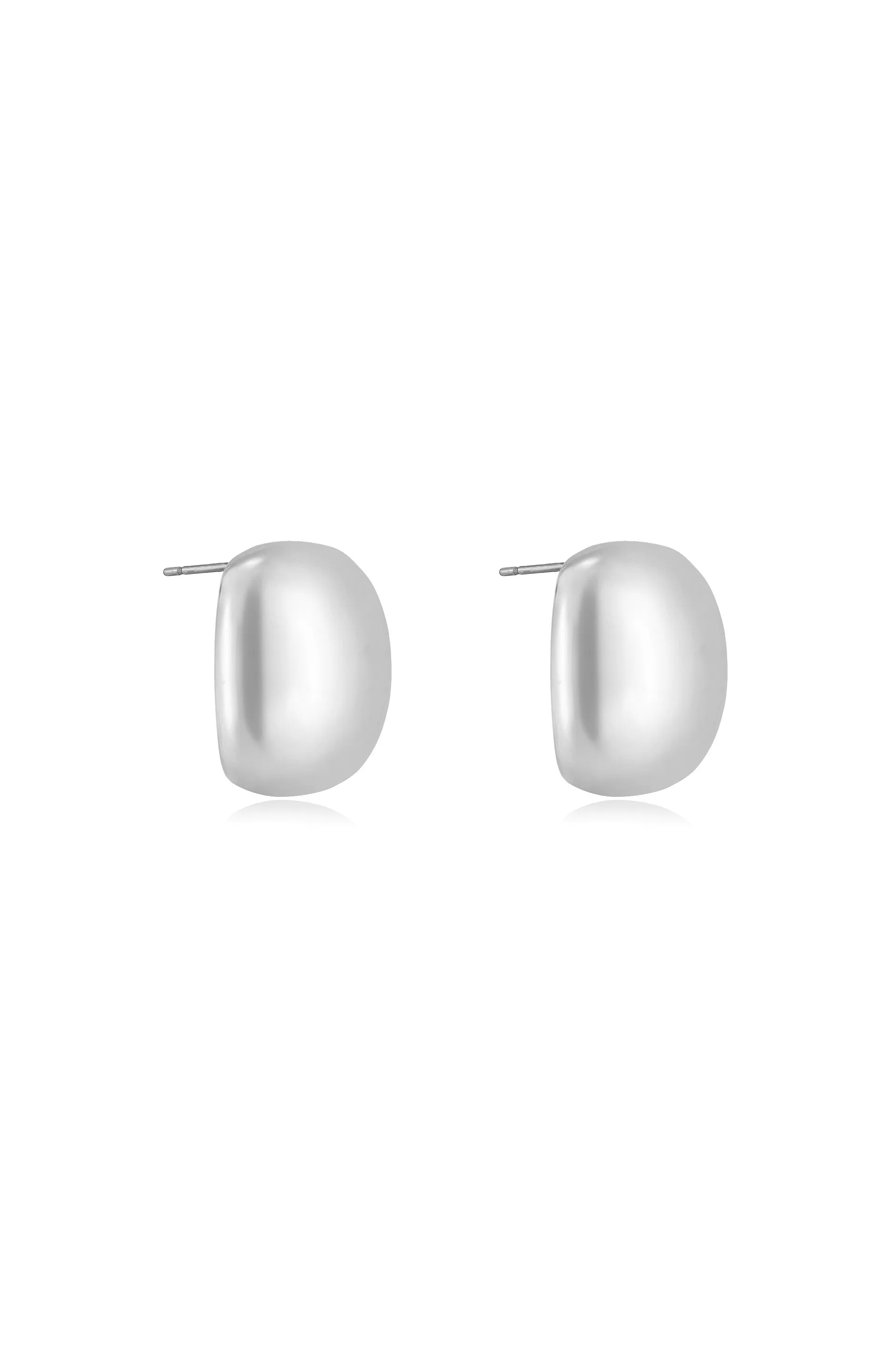 Minimal Curved Square Stud Earrings