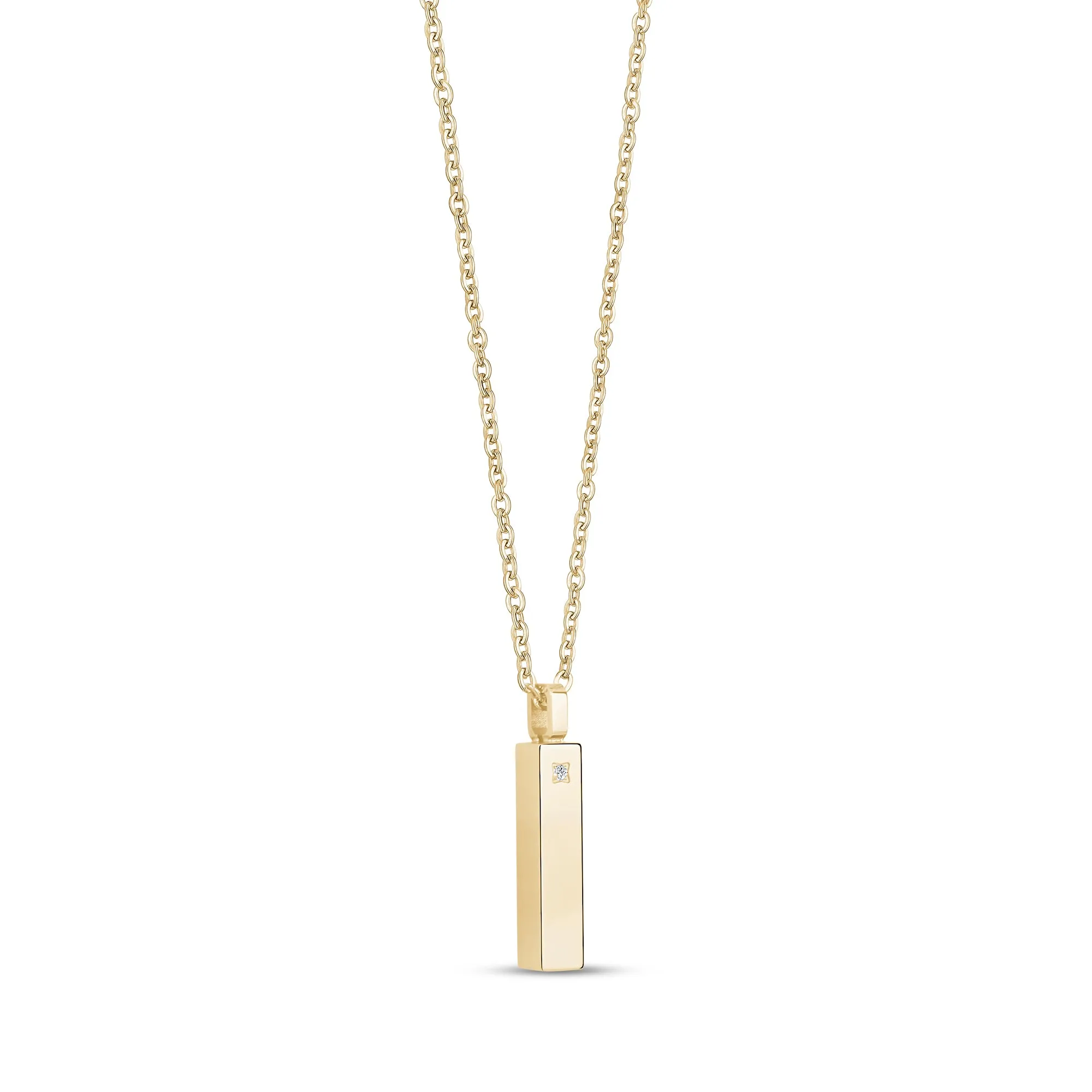 Minimal Stone-Set Urn Pendant