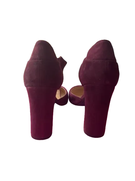 Nine West Burgundy Suede Block Heels