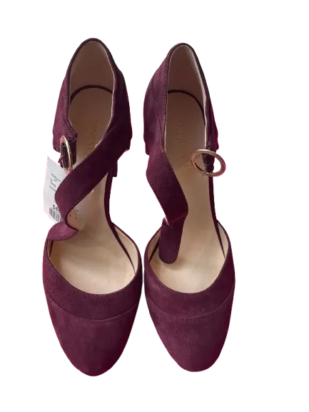 Nine West Burgundy Suede Block Heels