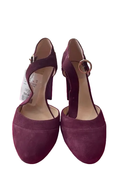 Nine West Burgundy Suede Block Heels
