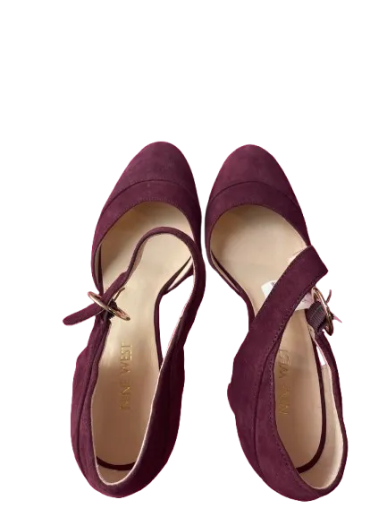 Nine West Burgundy Suede Block Heels