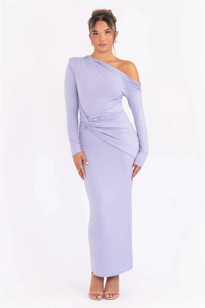 Obsidian Phoenix Sparkle Long Sleeve Maxi Dress