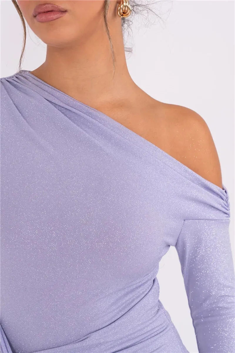 Obsidian Phoenix Sparkle Long Sleeve Maxi Dress
